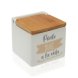 Saltkar med lock Versa S3404267 Keramik Bambu (10,5 x 11 x 11 cm