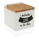 Saltkar med lock Versa Keramik Bambu (10,5 x 11 x 11 cm)