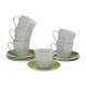 Set med 6 koppar och fat Versa Laison Porslin