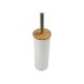 Toalettborste Versa Vit Metall Bambu 38,4 cm