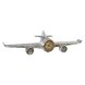 Vggklocka DKD Home Decor Flygplan Metall Tr MDF (101 x 22 x 26