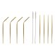 teranvndningsbart sugrr DKD Home Decor Gyllene Rostfritt stl