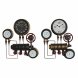 Vggklocka DKD Home Decor Svart Rd Jrn Gyllene (2 pcs) (46 x 1