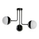 Taklampa DKD Home Decor Vit Svart Metall Glas 220 V 50 W (61 x 5
