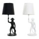 Bordslampa DKD Home Decor Vit Svart Polyester Metall Harts 25W 2