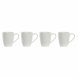 Set med 4 muggar DKD Home Decor Vit Naturell Gummitr Stengods 3