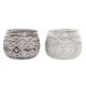 Kruka DKD Home Decor Brun Vit (2 antal) (22 x 22 x 16 cm)
