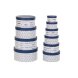 Set med stapelbara frvaringsldor DKD Home Decor Havsbl Rnder