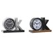 bordsklocka DKD Home Decor Svart Silvrig (2 antal)
