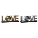 bordsklocka DKD Home Decor Love Koppar Gyllene Silvrig Loft (2 a