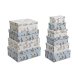 Set med stapelbara frvaringsldor DKD Home Decor Bl Vit Virgo