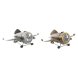 bordsklocka DKD Home Decor Gyllene Silvrig Flygplan (2 antal)