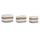 Korg - set DKD Home Decor Vit Naturliga fibrer 36 x 27 x 27 cm 3