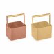 Bestickkorg DKD Home Decor Gul Terrakota n Metall Furu Vintage 1