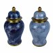 Keramikskl DKD Home Decor Porslin Bl Gyllene Marmor Modern 17