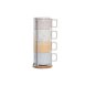 Set med kaffekoppar DKD Home Decor Gul Bl Vit Rd Metall Bambu