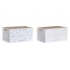 Frvaringslda DKD Home Decor Bl Rosa Tr MDF 36 x 21 x 18 cm (