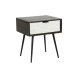 Nattduksbord DKD Home Decor 45 x 38 x 50 cm Svart Metall Vit Man