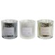 Ljus DKD Home Decor Vit Gyllene Silvrig 8,8 x 8,8 x 9 cm (3 anta