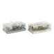 Set med levande ljus DKD Home Decor Gyllene Silvrig Jul 10 x 10