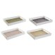 Bricka DKD Home Decor Grn Senap Mrkbrun Ljusrosa Tr MDF 40 x