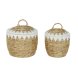 Uppsttning med Dekorativa Ldor Home ESPRIT Vit Naturell Naturl
