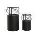 Ljusstakar Home ESPRIT Svart Metall Glas 24,5 x 24,5 x 46 cm (2