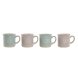 Set med 4 muggar Home ESPRIT Bl Rosa Stengods 355 ml 9,7 x 7 x