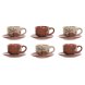 Set med kaffekoppar Home ESPRIT Gul Beige Terrakota n Lila Metal
