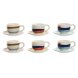 Set med kaffekoppar Home ESPRIT Gul Bl Grn Lila Metall Dolomit
