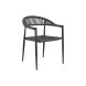 Kerti szk Home ESPRIT Svart Mrkgr Aluminium Rattan 56 x 60 x
