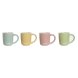 Set med kaffekoppar Home ESPRIT Gul Bl Grn Rosa Porslin 90 ml