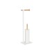 Toalettrullehllare Home ESPRIT Vit Naturell Metall Bambu 22 x 1