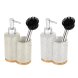 Tvlfat Home ESPRIT Beige Gr Silvrig Bambu Rostfritt stl Dolom