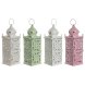 Lykta Home ESPRIT Vit Grn Rosa Jrn Orientalisk 10 x 10 x 30 cm