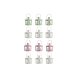 Lyktsats Home ESPRIT Vit Grn Rosa Glas Jrn Shabby Chic 7 x 7 x