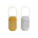 Ljusstakar Home ESPRIT Gul Vit Jrn 15 x 15 x 26 cm (2 antal)