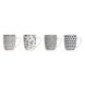 Set med 4 muggar Home ESPRIT Bl Vit Porslin 340 ml