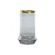 Ljusstakar Home ESPRIT Bl Gyllene Glas 17 x 17 x 28 cm