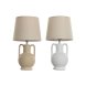 Bordslampa Home ESPRIT Vit Beige Keramik 50 W 220 V (2 antal)