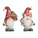 Julgranskula Home ESPRIT Vit Rd Gnom 25 x 11,5 x 38 cm (2 antal