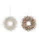 Julkrans Home ESPRIT Vit Gyllene Fjder 30 x 7 x 30 cm (2 antal)