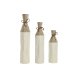 Set med 3 Vasar Home ESPRIT Vit Gyllene Metall 14 x 14 x 67 cm (