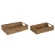 Uppsttning med Brickor Home ESPRIT Naturell Tropiskt 40 x 26 x