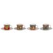 Set med koppar och fat Home ESPRIT Gul Rd Porslin 12,5 x 12,5 x