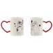 Set med 2 muggar Home ESPRIT Love Vit Rd Katter