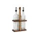 Set med olja och vin�ger Home ESPRIT Naturell Glas Akaciatr� 500