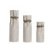 Set med 3 Vasar Home ESPRIT Beige Metall Snre 17 x 17 x 54 cm (