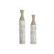 Set med 2 Vasar Home ESPRIT Beige Ljusbrun Metall 13,5 x 13,5 x