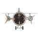 Vggklocka Home ESPRIT Gyllene Silvrig Metall Flygplan Vintage 8